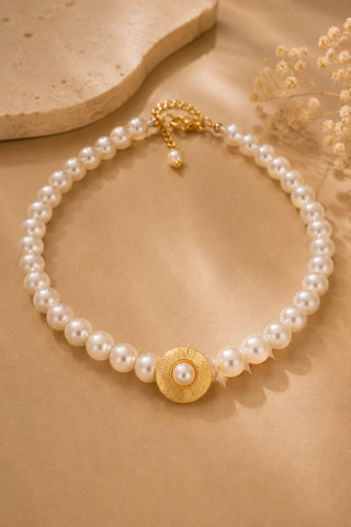 Neha Dhupia In Bloom & Pearl Choker