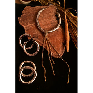 SILVER METALLIC HOOPS (RJE1322) image 1