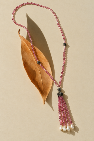 Plum Tassel Necklace