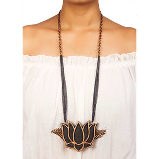 LOTUS LONG NECKLACE (RJN1229) image 1
