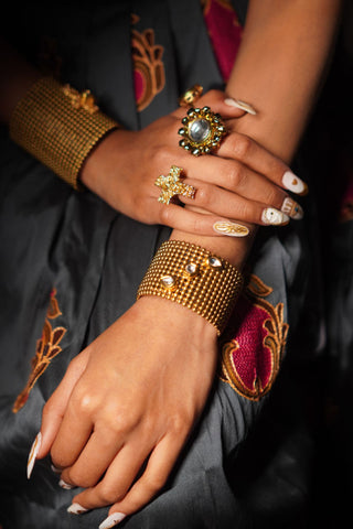 Kundan And Ghungroo Ring (RJR561) image 1