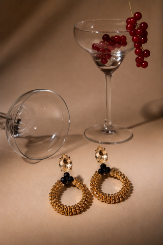 Gold Orbit Crystal Earrings