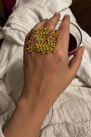 Golden Jharokha Ring