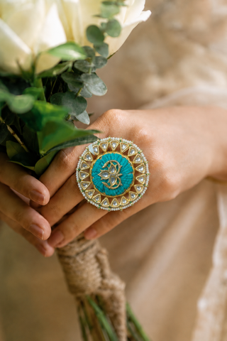 Azure Kundan Ring