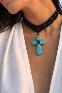 Turquoise Cross My Heart Necklace