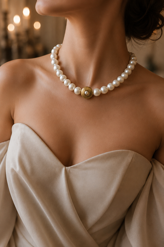Neha Dhupia In Bloom & Pearl Choker
