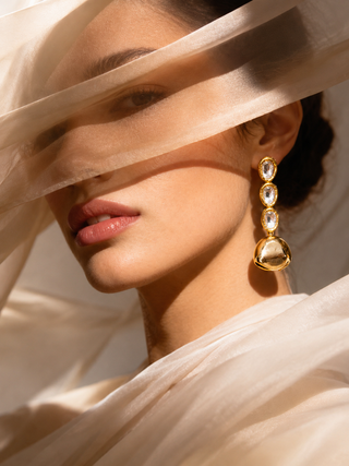 Kundan Drop-Off Earrings