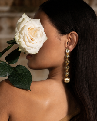 Hina Khan In Black diamond Mehfil Earrings