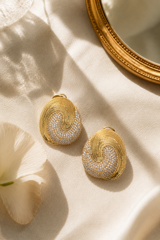 Shubhangi Dutt In The Gold Swirl Affair Earrings