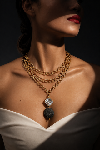 Layers & Crystal Necklace