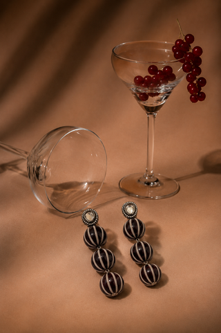 Vedika Pinto In Black Pumpkin Earrings