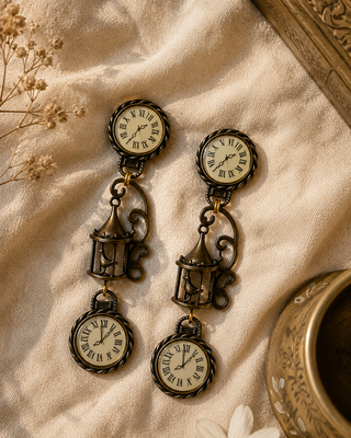 Caged in Time Earrings
