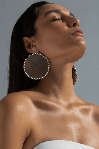 Jacqueline In Brown Wood Earrings