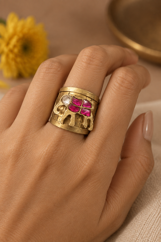 Elephant Mosaic Ring