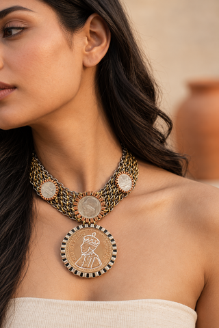Crown & Coin Necklace
