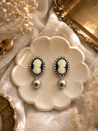 Victorian Silver Cameo Earrings