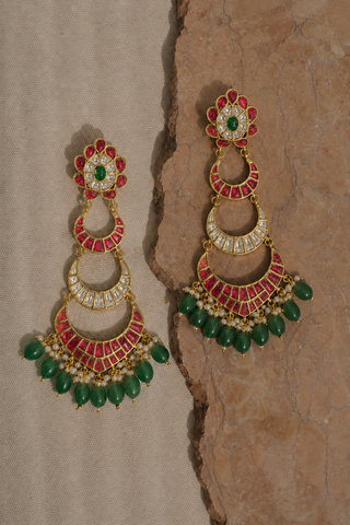 Gulabi Raat Chandbali Earrings