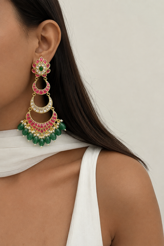 Gulabi Raat Chandbali Earrings