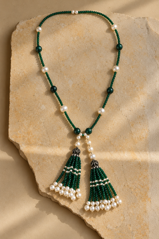 Emerald Tassel Necklace