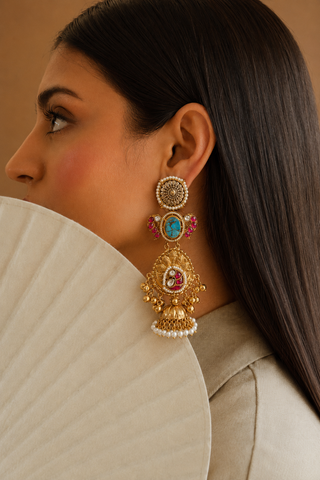 Festive Confetti Jhumka Earrings