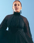 Huma Qureshi In Black & White Earrings