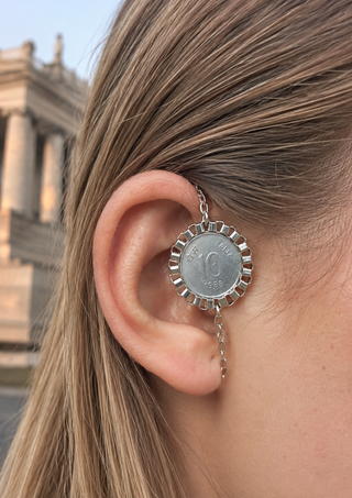 10 paise Silver Earcuff