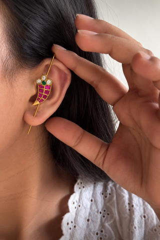 Gulabi Pankh Earcuffs