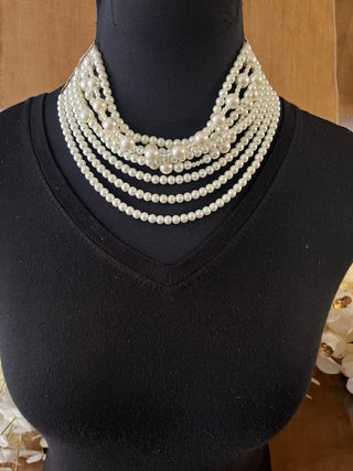 Elnaaz Norouzi In Pearl Cascade Statement Necklace