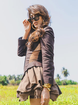 Rhea C In Gold Hoop Earrings