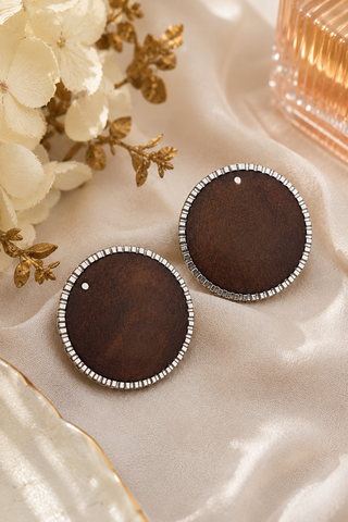 Jacqueline In Brown Wood Earrings