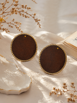 Jacqueline In Brown Wood Earrings