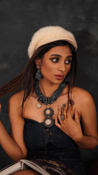 Guneet Monga In Denim Drama Necklace