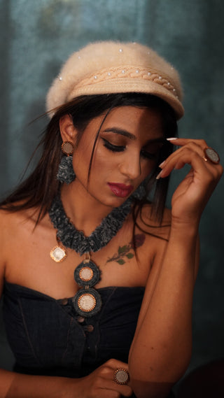 Guneet Monga In Denim Drama Necklace