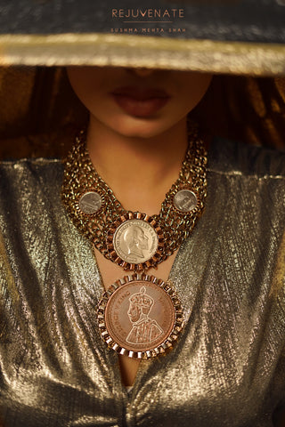 Crown & Coin Necklace