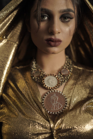 Crown & Coin Necklace