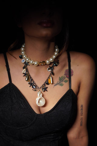 Neha Dhupia In Bloom & Pearl Choker