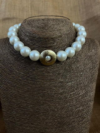 Neha Dhupia In Bloom & Pearl Choker