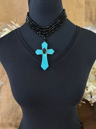 Turquoise Cross My Heart Necklace