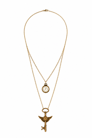 Ankush Bahuguna In The Clock & Key Necklace