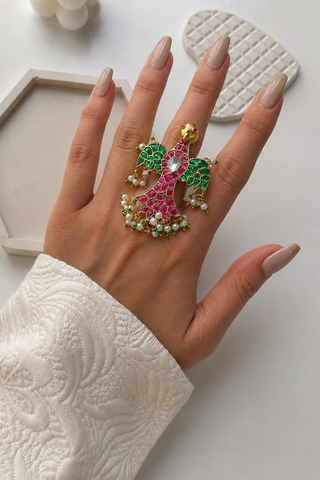 Peacock Charm Ring