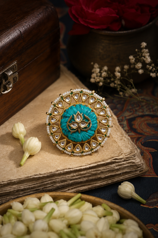 Azure Kundan Ring