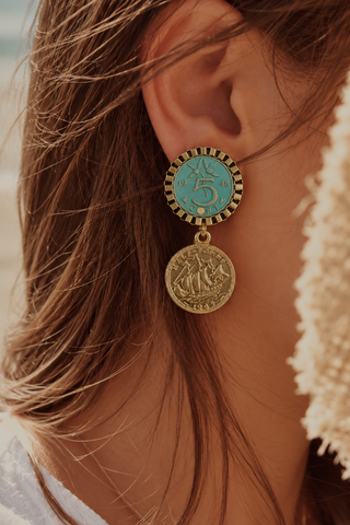 Minted in Teal Earrings