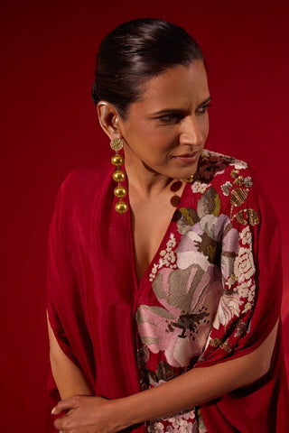 Aastha Shah In Golden Cascade Pearl Earrings