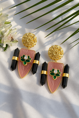 Lotus With An Edge Earrings