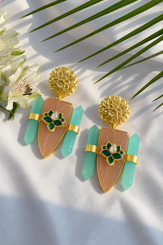 Lotus With An Edge Earrings