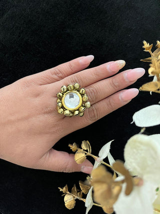 Kundan And Ghungroo Ring (RJR561) image 2