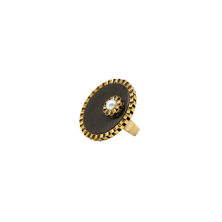 Black Round Wooden Ring (RJR296) image 0
