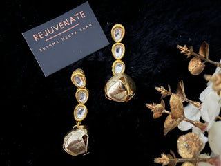 Simple But Sexy 3 Kundan With Ghunghroo Earrings (RJE1355-A) image 2