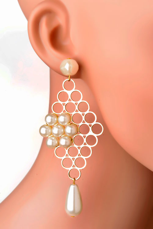 Pearly Net Earring (RJE527)-0