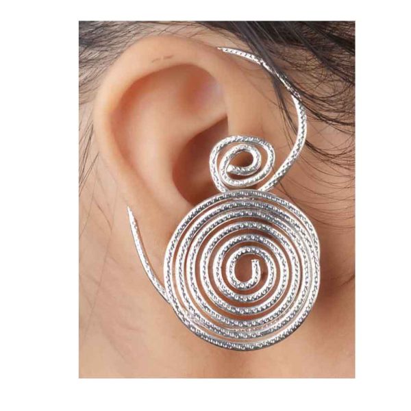 SILVER SPIRAL EARCUFF (RJEC209)